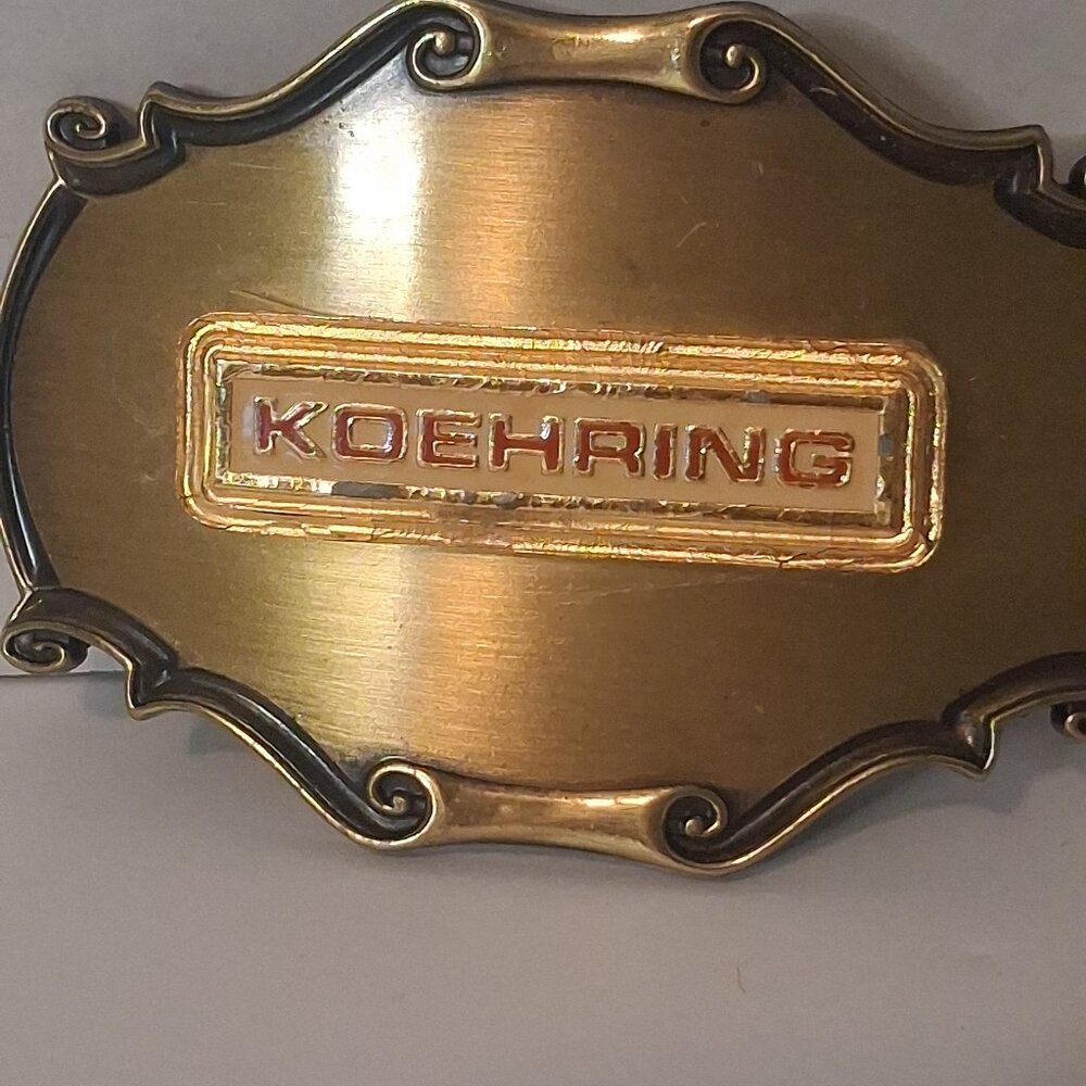 1980 Koehring Belt Buckle by Raintree Metal Vintage